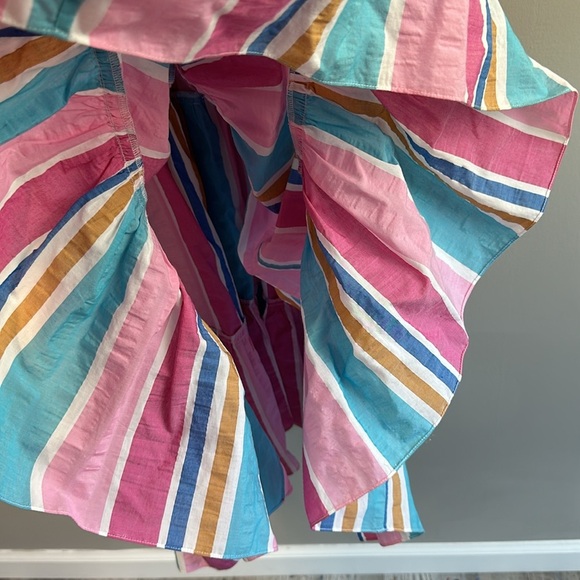 Lemlem Striped Jima Sweepy Banu Midi Summer Aqua Pink Blue Dress Size Medium - Picture 9 of 15